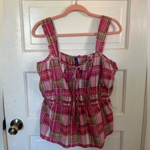 ANTHROPOLOGIE Pilcro Plaid Pink Tank Top